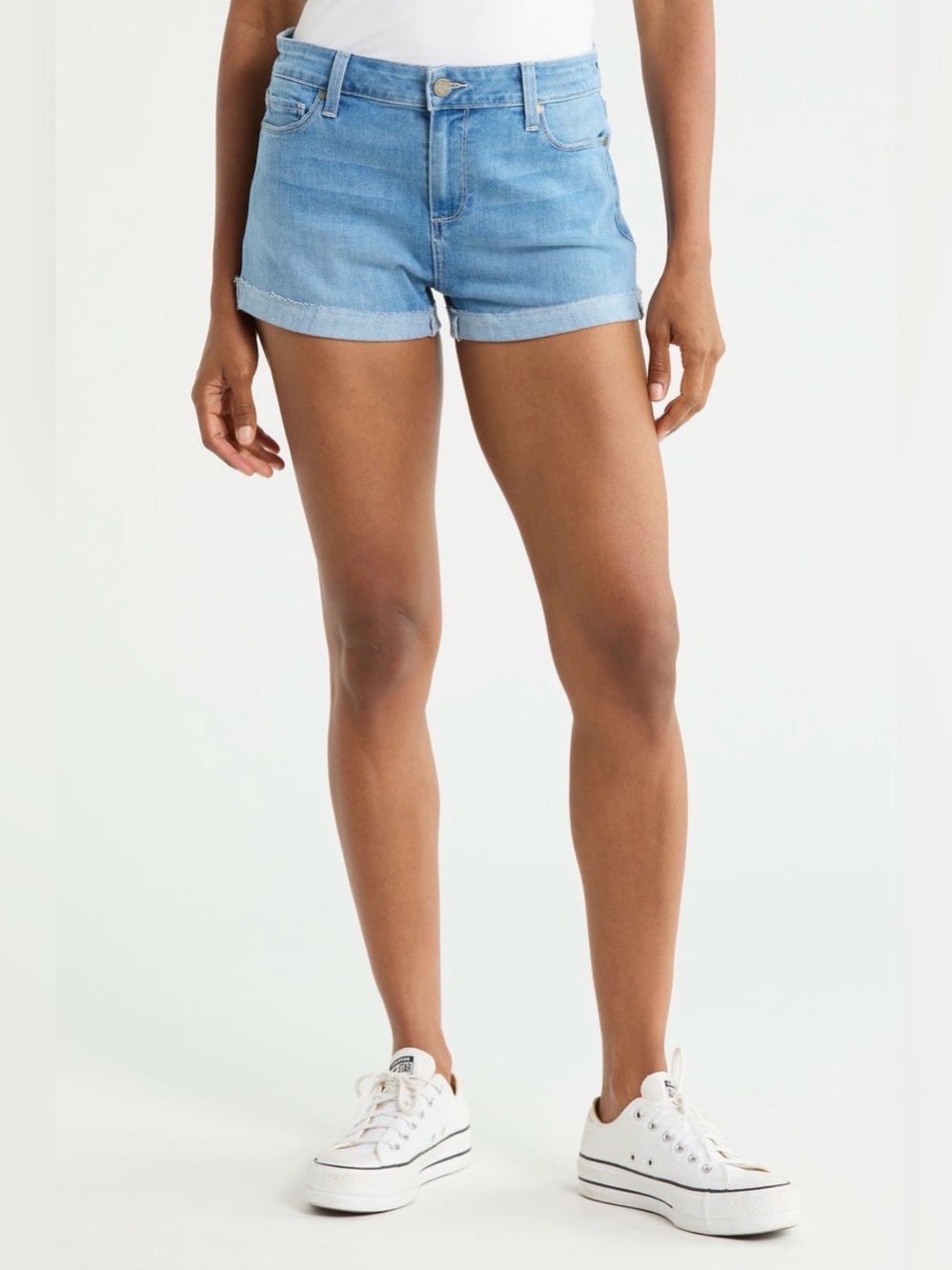 Paige Jimmy Jimmy Cuffed Hem Classic Light Blue Denim Women's Shorts NWT Size 31